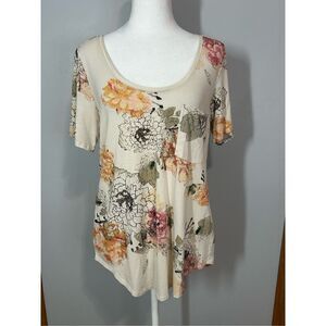 Aritzia Babaton floral scoop neck short sleeve tshirt size‎ M BIN Q